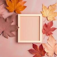 l'automne Contexte avec chute feuilles dans pastel couleurs. illustration ai génératif photo