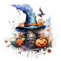 Halloween aquarelle composition. illustration ai génératif photo