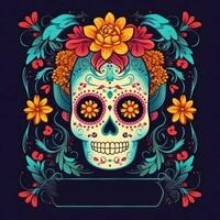 journée de le mort, dia de los muertos vacances affiche. illustration ai génératif photo