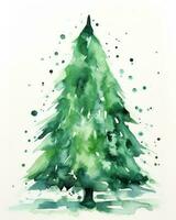 vert aquarelle Noël arbre. illustration ai génératif photo