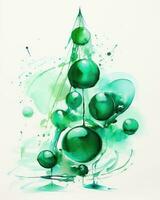 vert aquarelle Noël arbre. illustration ai génératif photo