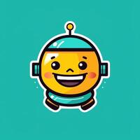 une mignonne mascotte logo de robot photo