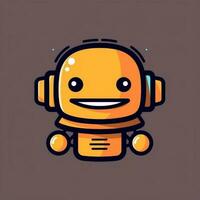 une mignonne mascotte logo de robot photo