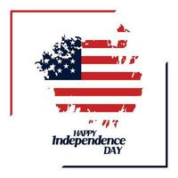 indépendance journée de Etats-Unis avec drapeau dans brosses style photo