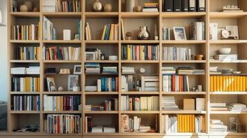 moderne intérieur étude étagères sur le mur chambre. ai geré photo