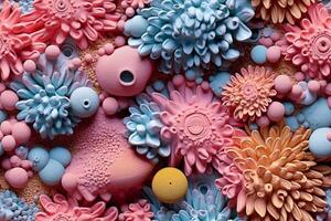 mer tropical faune illustration conception. océan argile corail récifs 3d Contexte. ai généré photo