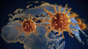 monde carte virus pandémie Contexte. génératif ai. photo