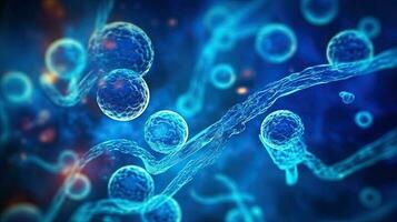 Humain cellule la biologie ADN moléculaire structure. génératif ai. photo