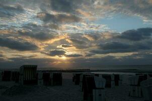 coucher à wangerooge île photo