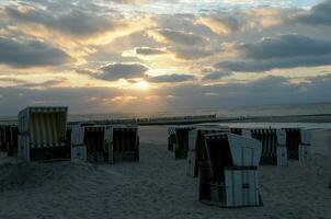 coucher à wangerooge île photo