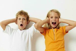 petit les enfants divertissement émotions les enfants studio lumière Contexte photo