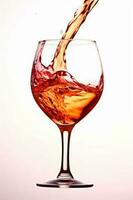 fête pente fermer de l'alcool verre Contexte verser rouge du vin boisson liquide. génératif ai. photo