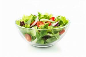 vert nourriture salade Frais légume végétarien salade le déjeuner en bonne santé tomate. génératif ai. photo