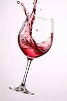 verre pente du vin liquide boisson rouge fête boisson fermer de l'alcool Contexte. génératif ai. photo