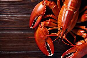 griffe en bonne santé bouilli Contexte Homard Fruit de mer rouge cuit nourriture écrevisse écrevisse. génératif ai. photo