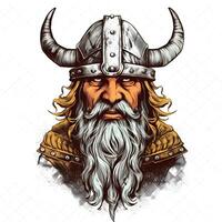 viking illustration ancien style. ai généré photo