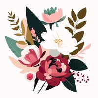 aquarelle arrangements avec petit fleur. botanique illustration minimal style photo