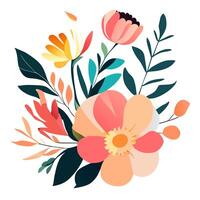 aquarelle arrangements avec petit fleur. botanique illustration minimal style photo