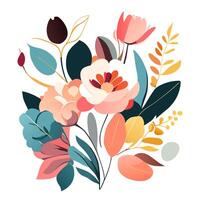 aquarelle arrangements avec petit fleur. botanique illustration minimal style photo