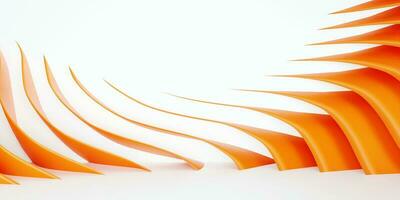 3d abstrait Orange et blanc Couleur Contexte avec courbe doubler. 3d rendre illustration. photo