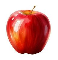 aquarelle illustration fruit rouge pomme, établi avec génératif ai photo