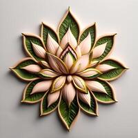 lotus fleur, cachemire, Indien ornement, ai génératif photo
