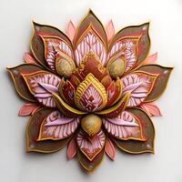 lotus fleur, cachemire, Indien ornement, ai génératif photo