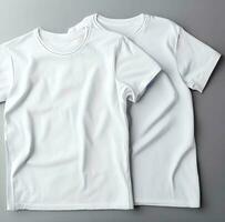 ai produire photo gratuit photo blanc t-shirts avec copie espace sur