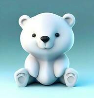 ai produire photo 3d rendre de une mignonne polaire ours, produit conception