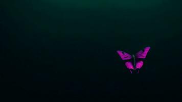 une violet papillon sur foncé vert Contexte ai généré photo
