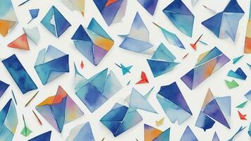 aquarelle bleu pente Couleur origami art Contexte ai généré photo