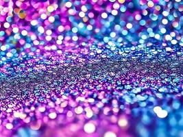 paillettes proche en haut macro abstrait Contexte avec-bleu paillettes et lilas Couleur photo