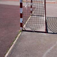 équipement de sport de but de football de rue photo