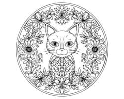 mignonne chat ligne art coloration page illustration photo