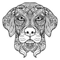 chien tête ligne art coloration page illustration photo