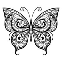 ligne art papillon coloration page illustration photo