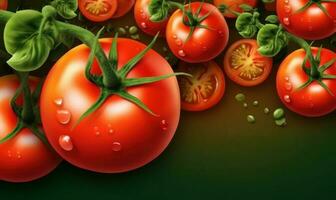 rouge tomate Contexte pour social médias publicité, biologique légume pour en bonne santé nutrition. génératif ai photo