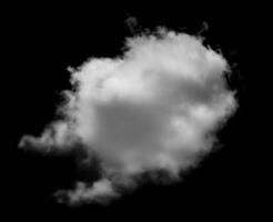 nuage blanc isolé sur fond noir, fumée texturée, effet pinceau photo