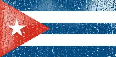 3d drapeau de Cuba sur une verre photo