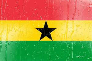 3d drapeau de Ghana sur une verre photo