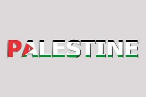3d drapeau de Palestine sur une texte Contexte. photo