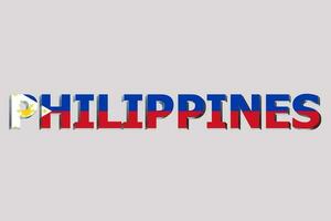 3d drapeau de philippines sur une texte Contexte. photo