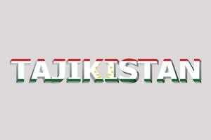 3d drapeau de le tadjikistan sur une texte Contexte. photo
