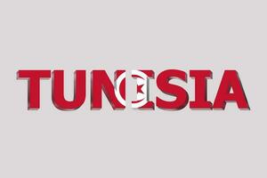 3d drapeau de Tunisie sur une texte Contexte. photo