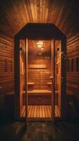 vide en bois sauna photo