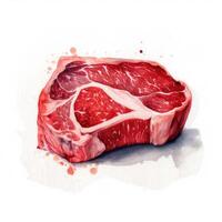 Viande filet. brut Viande pour cuisson. Frais des légumes et épices. aquarelle illustration établi avec génératif ai La technologie photo