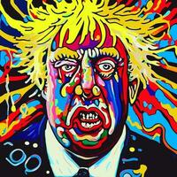 coloré contemporain Boris johnson portrait photo