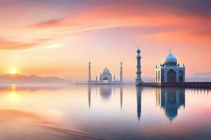 3d illustration de très magnifique mosquée, ai produire photo