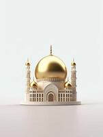 islamique mignonne 3d mosquée pour Ramadan et eid salutation Contexte ai génératif photo