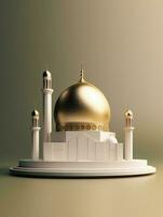 islamique mignonne 3d mosquée pour Ramadan et eid salutation Contexte photo
